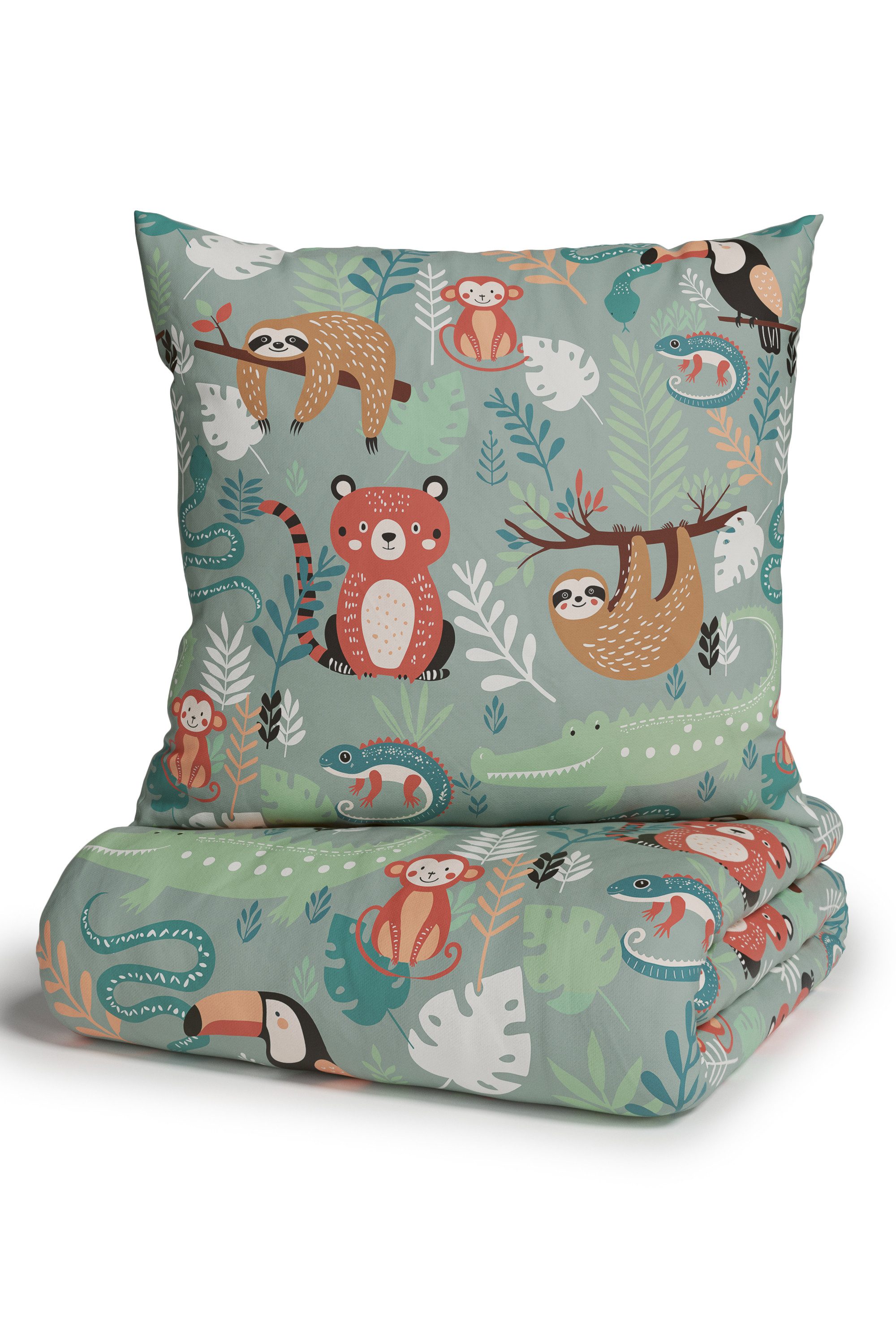 OTTO home Kinderbettwäsche CUDDLEE, Renforcé, 2 teilig, in vielen Designs: Dino,Einhorn,Weltraum,Baustelle,Herz,Trecker,Safari – Bild 5 von 5