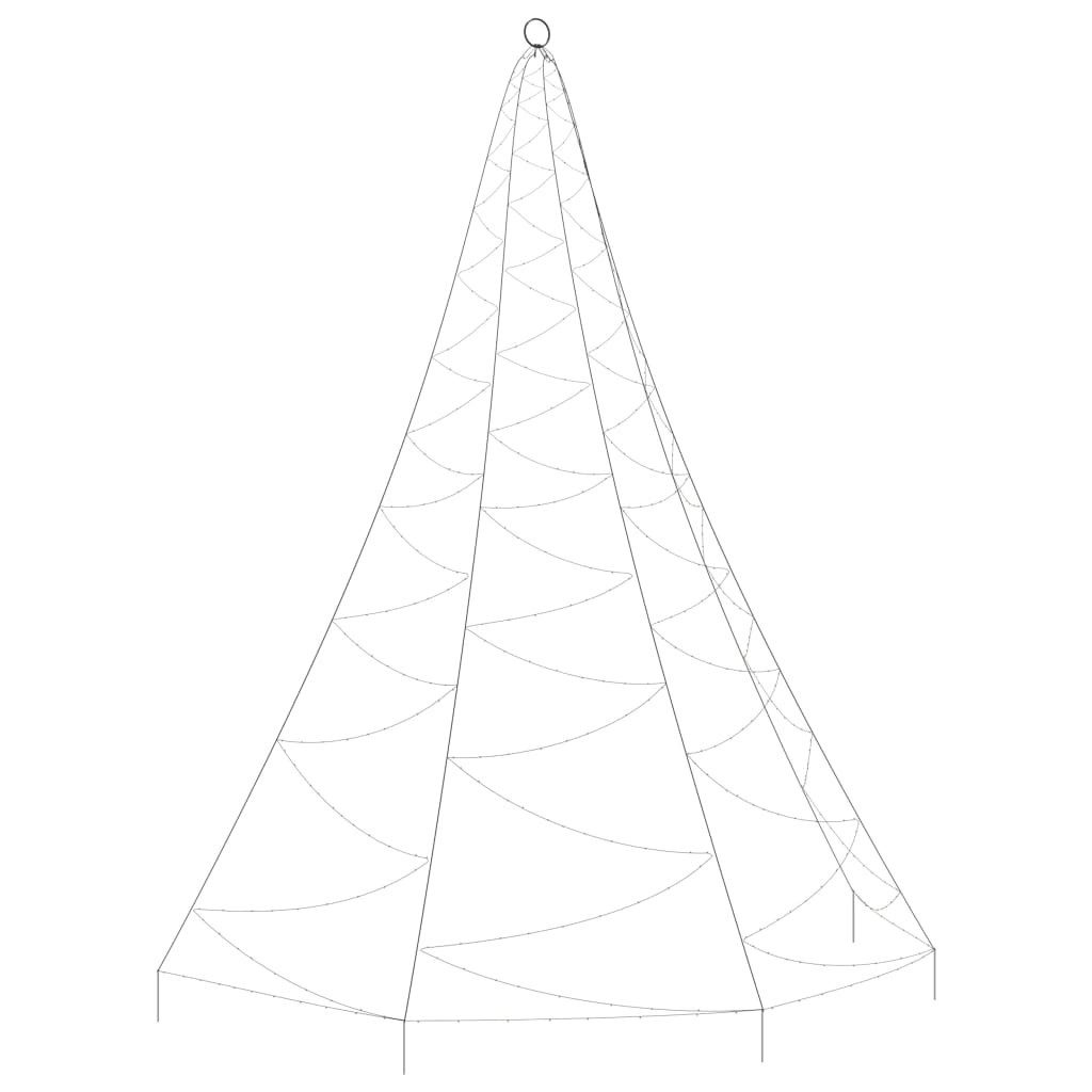 vidaXL Lichterschlauch LED-Wandbaum mit Metallhaken 720 LED Kaltweiß 5m Indoor Outdoor