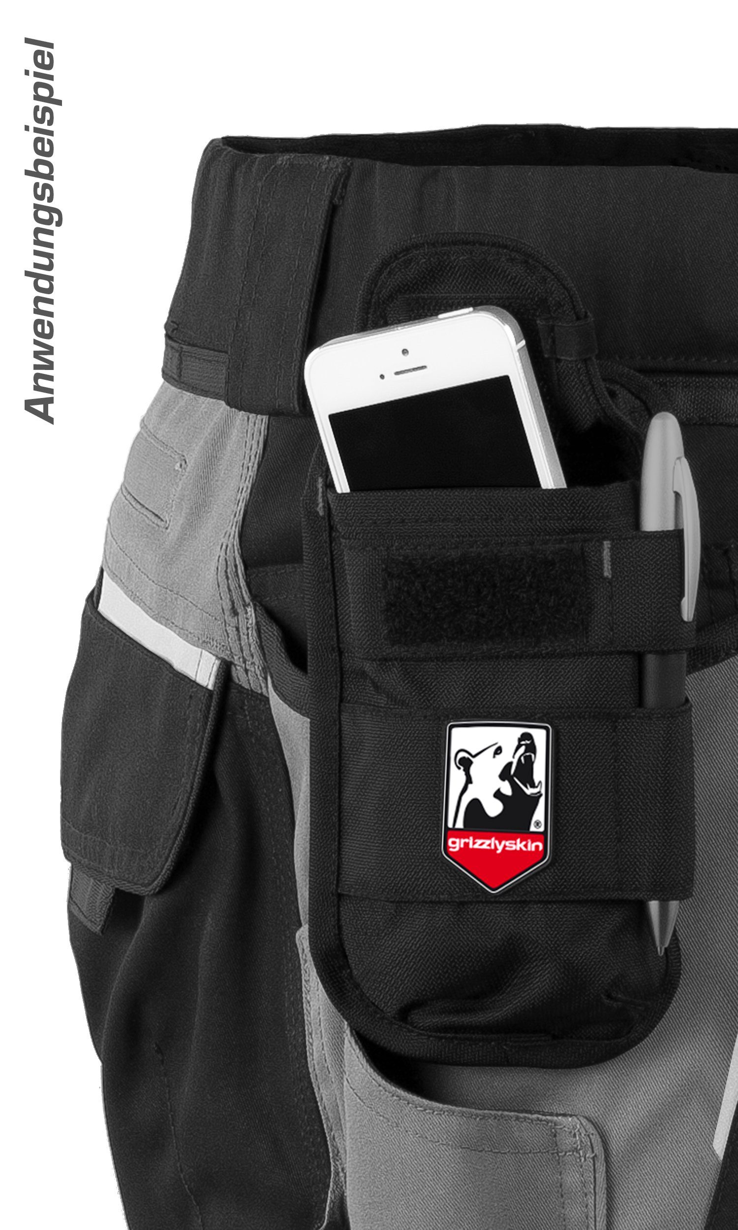 QUALITEX HIGH QUALITY WORKWEAR Arbeitshose IRON Zubehör-Artikel aus Synthetik (1-tlg) anhängbare Handy-Gürteltasche mit viel Stauraum