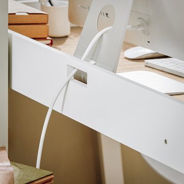 SoBuy Schreibtisch FWT41, Tisch Computertisch Bürotisch weiß/natur