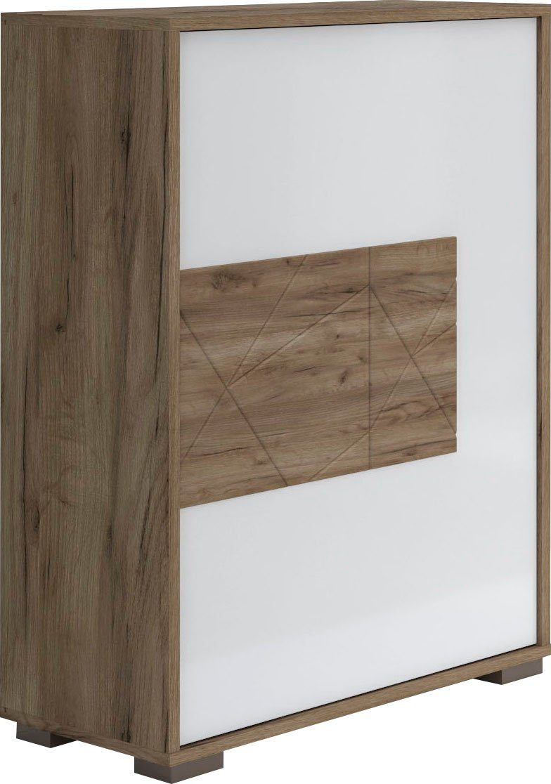 OTTO home Schuhschrank Stela (H/B/T): 94,1/62,4/35,7cm) mit Push-to-open-Funktion und weiss UV-lackierte Front