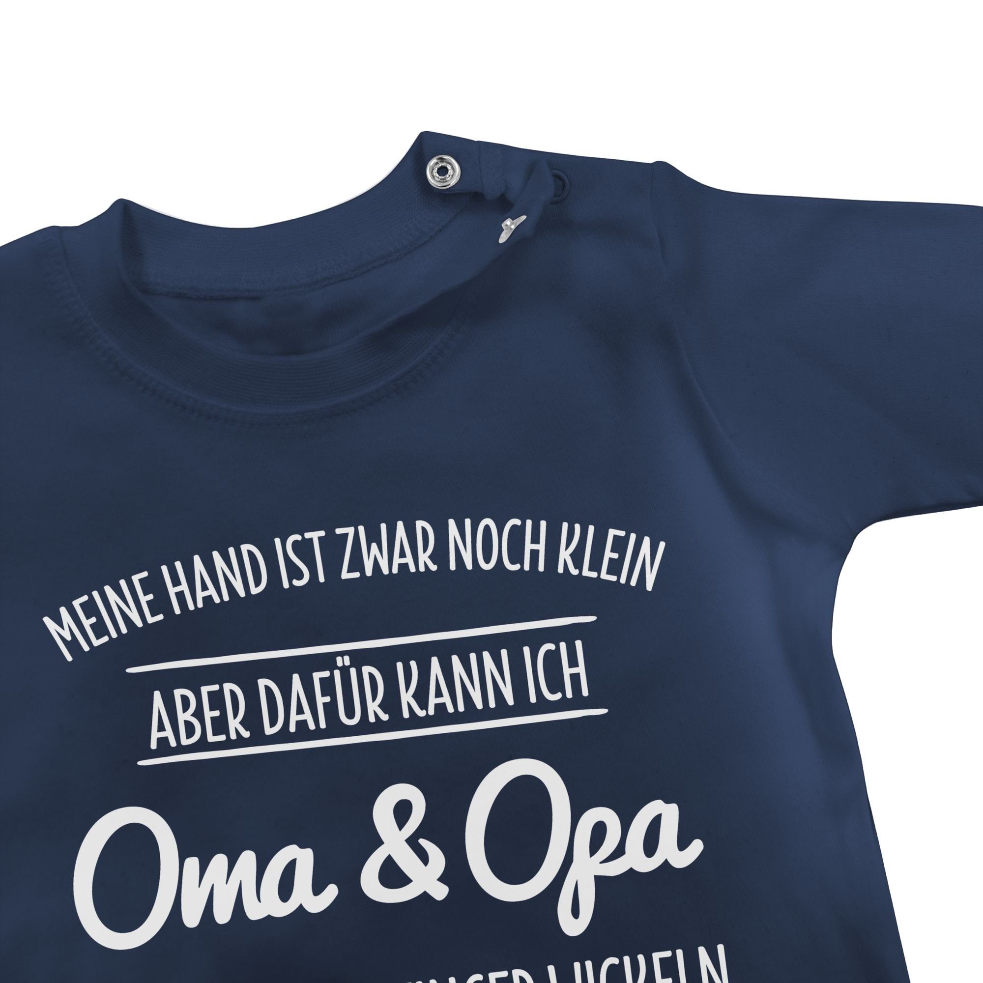 Finger 1 und Opa Shirtracer Sprüche wickeln Blau den Navy T-Shirt Großeltern Baby Oma um