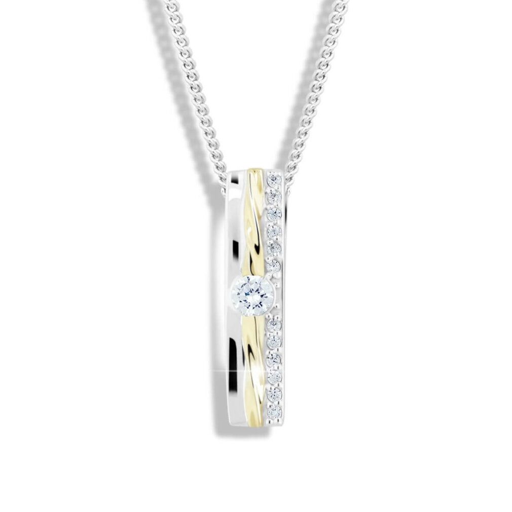 Kette mit Einhänger Bicolor silver necklace with zircons M46025
