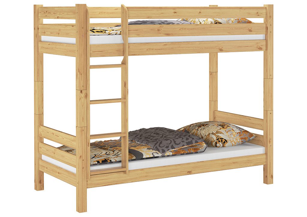 ERST-HOLZ Etagenbett Stockbett Kiefer 90 x 200 cm für Kinder für Erwachsene Nische 100