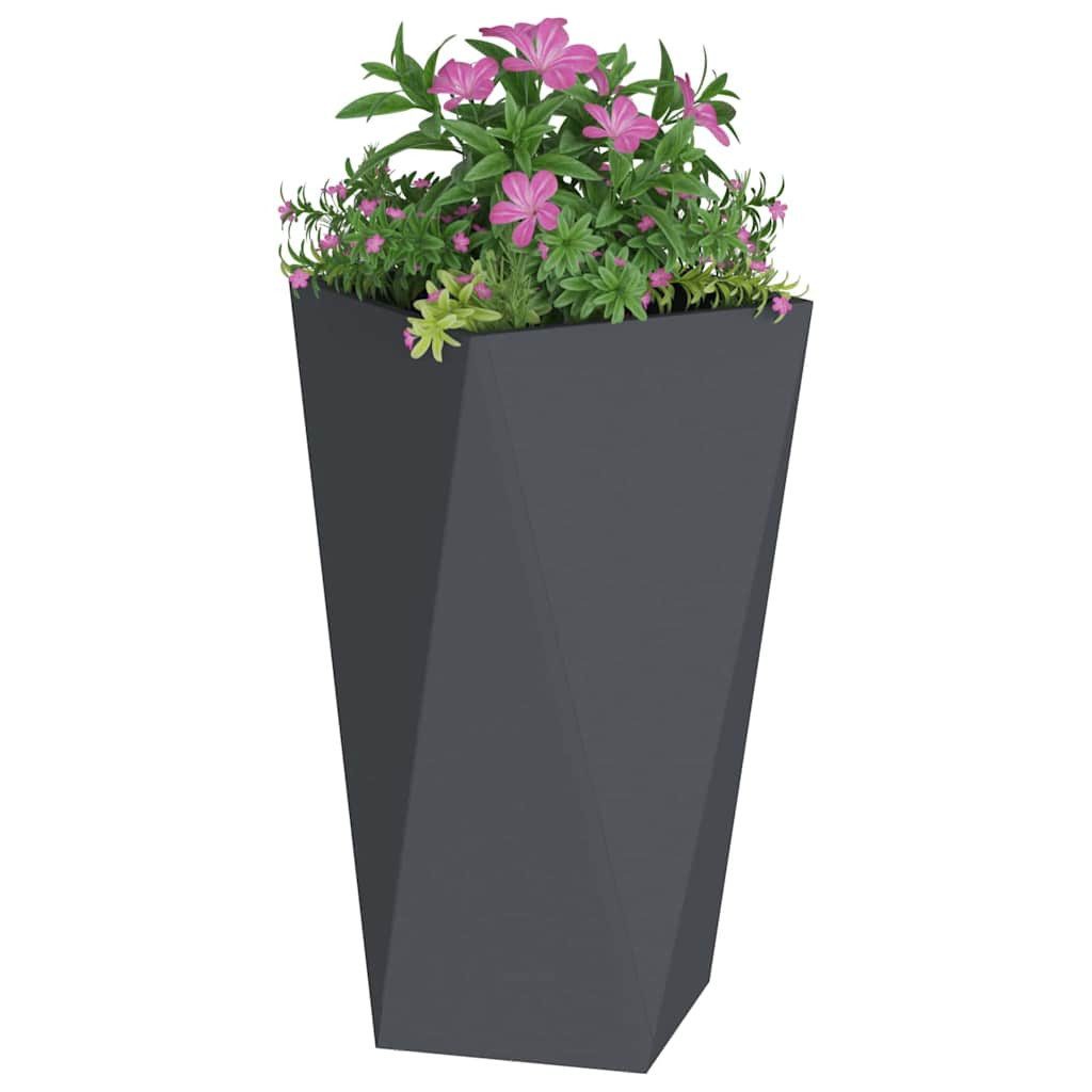 vidaXL Blumentopf Pflanzkübel 2 Stk. Anthrazit 40 x 40 x 75 cm Stahl (2 St)