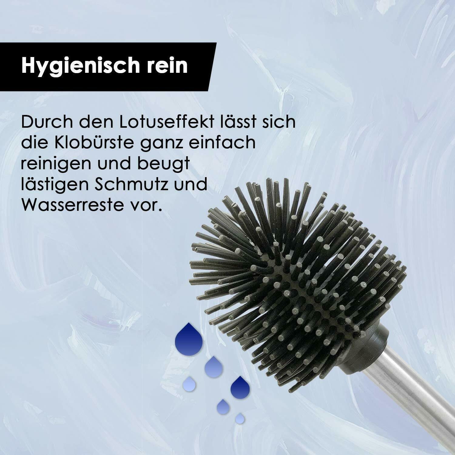 WC-Reinigungsbürste 4- 2x jedes (Sparset, 4-tlg., Edelstahl x Ersatzbürste Badezimmer, ROXUS Köpfe SILIKON auswechsbarer Toilettenbürste, 1 Bürstenkopf + teilig),