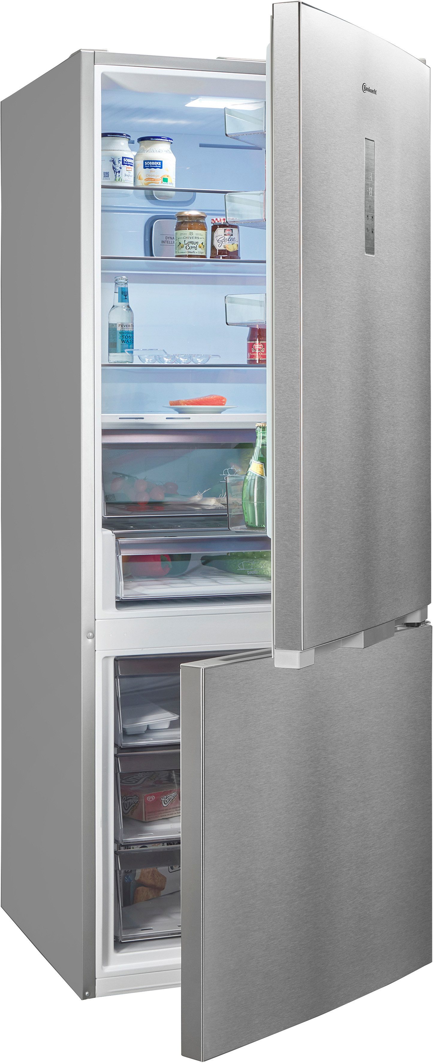 BAUKNECHT Kühl-/Gefrierkombination BHK2 6494 X6E, 192 cm hoch, 70 cm breit, XXL Volumen mit 490 Liter, NoFrost