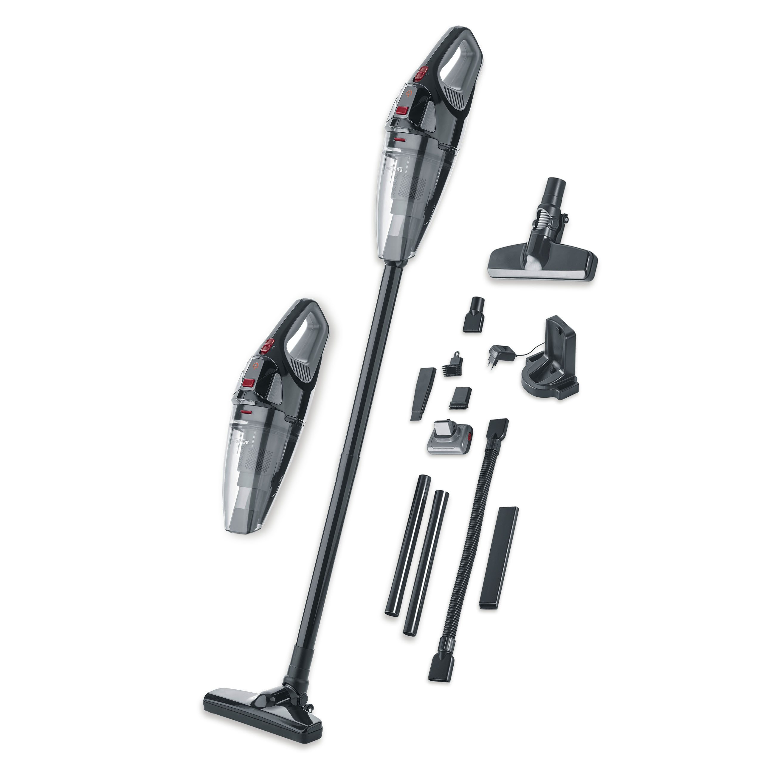 Severin Akku-Handstaubsauger HV 7147, 120 W, kabellos 18,5V, 50min Laufzeit, Nass- & Trockensauger, LED-Beleuchtung