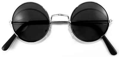 Das Kostümland Kostüm Lennon Brille Nickelbrille, Schwarz