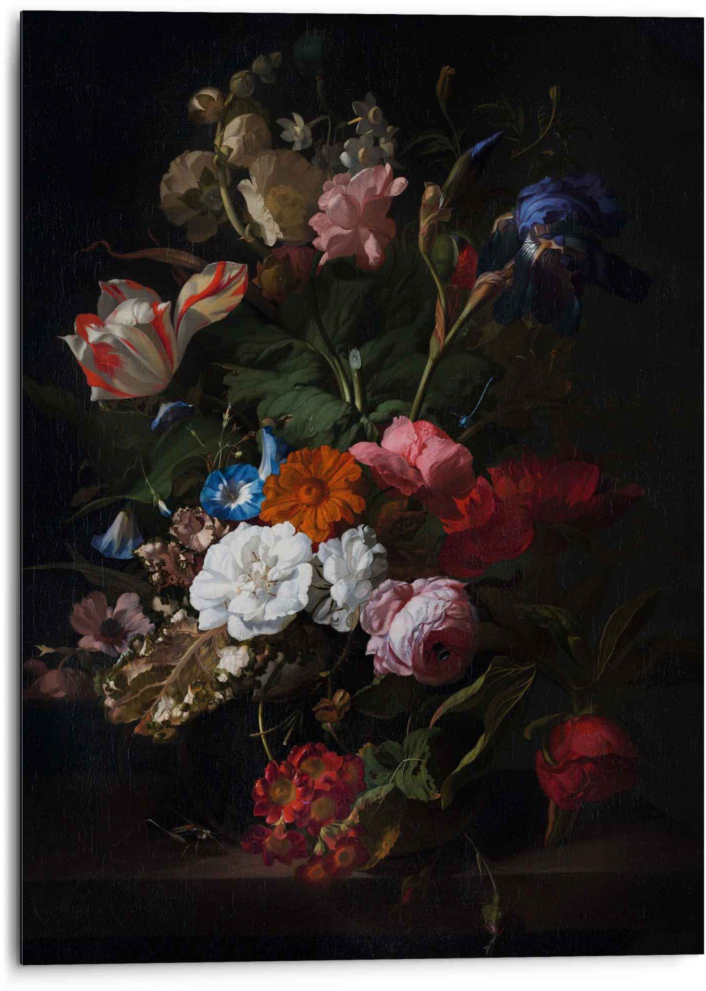 Reinders! Wandbild »Aluminium Wandbild Blumen Mauritshuis - Dunkel