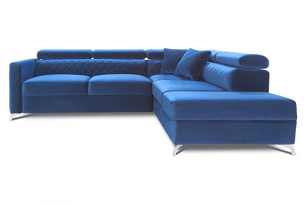 Bettfunktion Ecksofa Polster Europe Design L-Form Textil Stoff JVmoebel Blau, Made in Ecksofa Couch