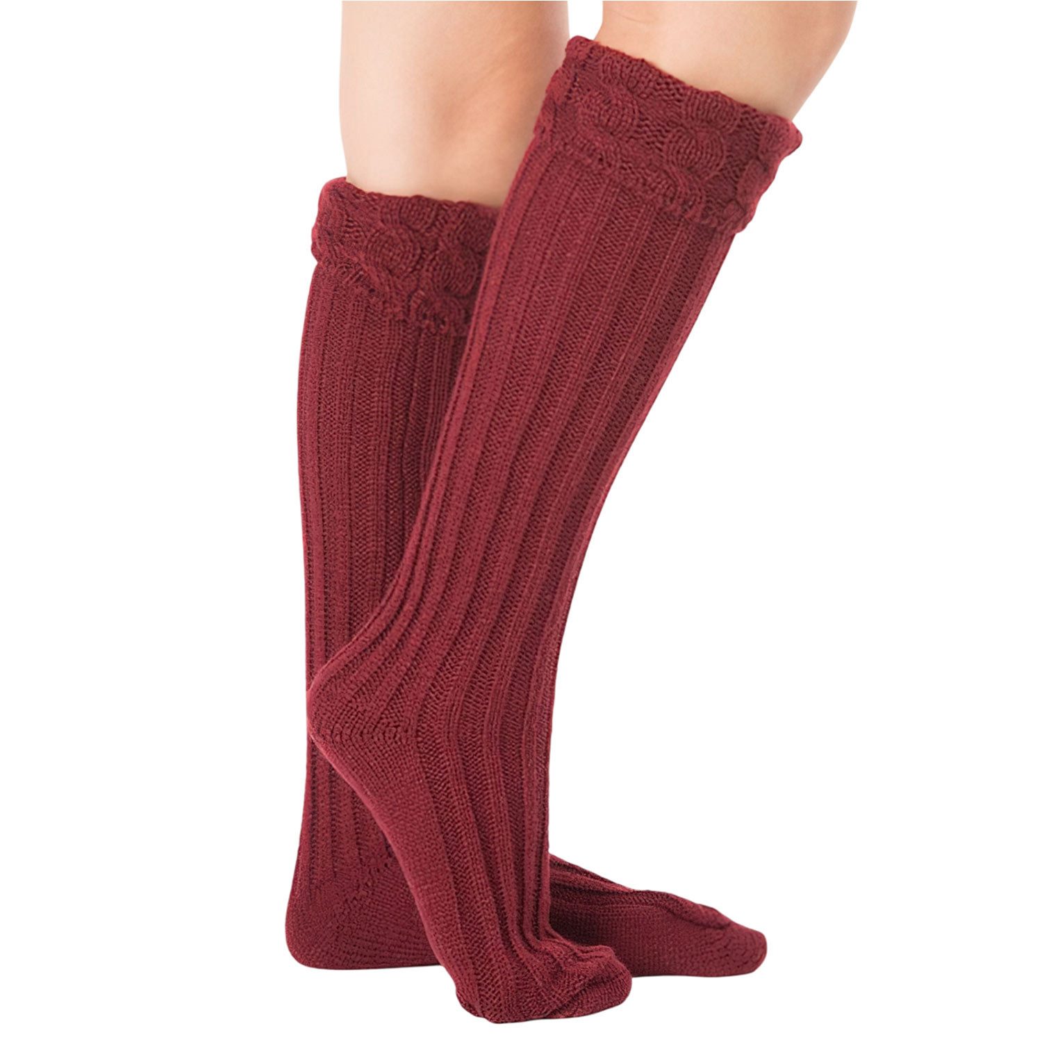 Thermosocken Warme Stricksocken Kniestrümpfe Damen,Lange Stricksocken
