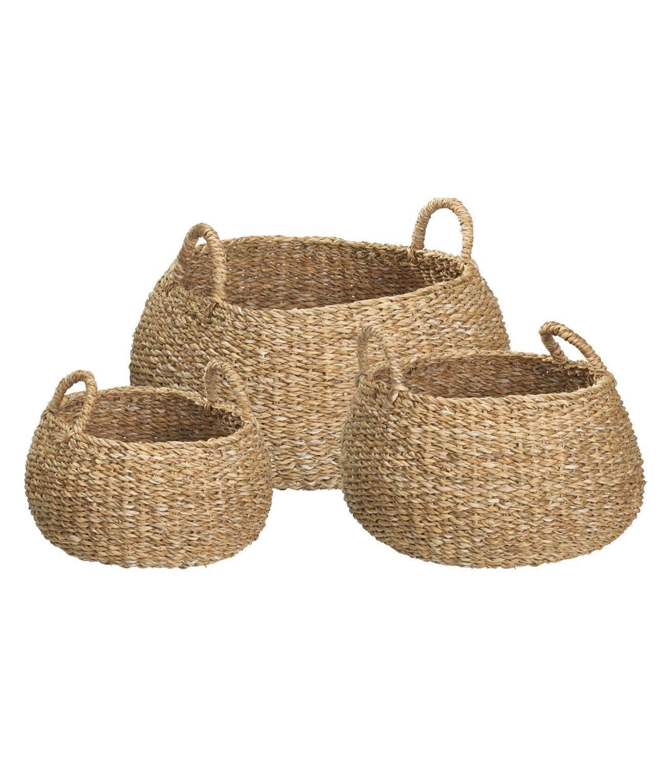 Koopman Aufbewahrungskorb GRAS, Ø 40 x H 30 cm, Braun, Seegras, (1 St), mit Griffen