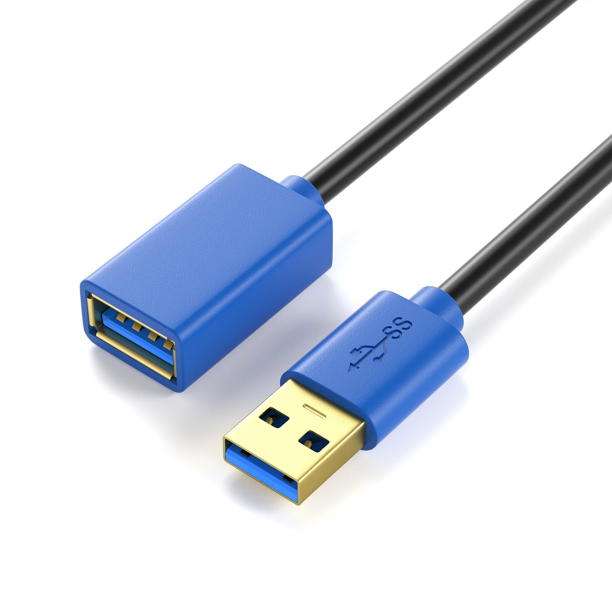 JAMEGA USB 3.0 Verlängerungskabel, USB-A Stecker zu USB-A Buchse Erweiterung USB-Kabel, USB, USB A (150 cm)