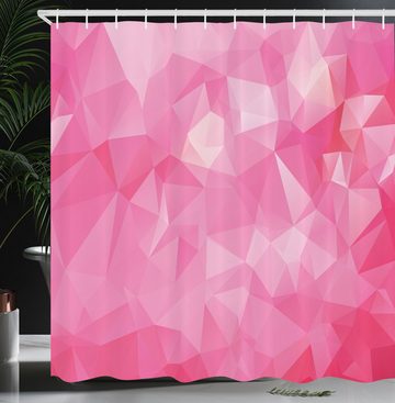 Abakuhaus Duschvorhang Moderner Digitaldruck mit 12 Haken auf Stoff Wasser Resistent Breite 175 cm, Höhe 180 cm, Rosa Abstrakte Polygonal Fractal