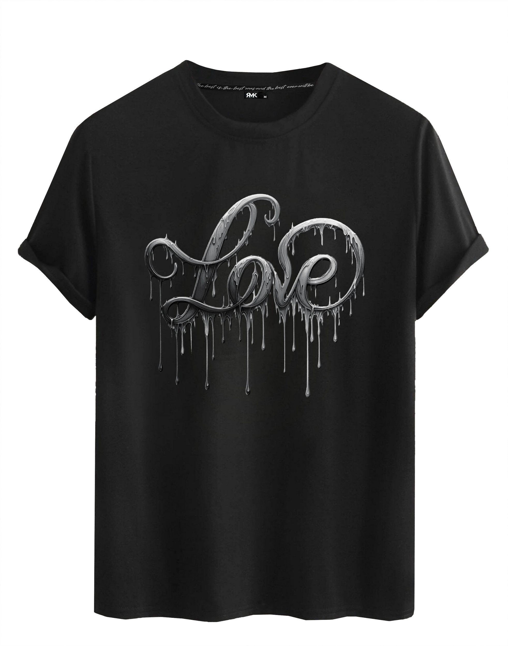 RMK T-Shirt Herren Shirt kurzarm Rundhals Basic Liebe mit "Love" Print aus günstig online kaufen