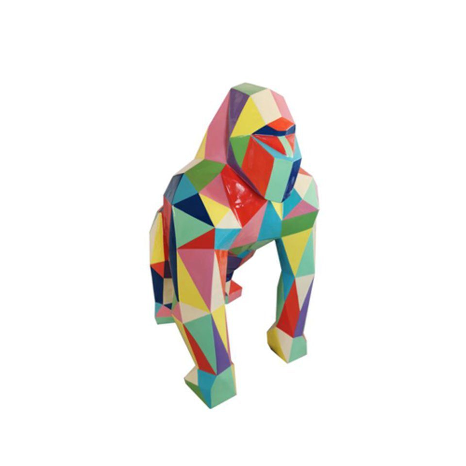 JVmoebel Skulptur Modern Skulptur Gorilla aus Kunststoff Dekorative Figur Garten 128x78cm Statuen