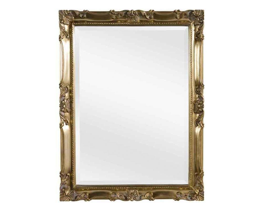 ASR Rahmendesign Barockspiegel Sissi, 62x72 cm, Blattgold, rechteckig, Facettenspiegel, Klassischer Barockstil