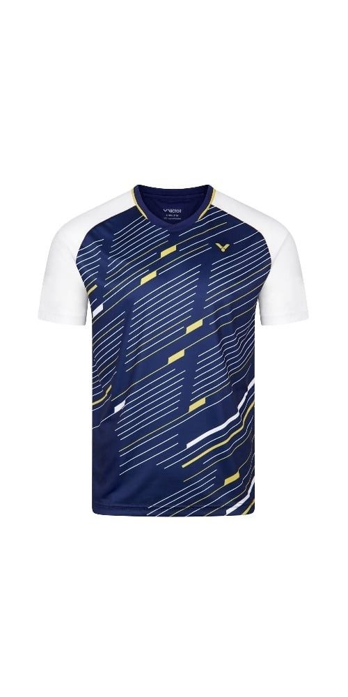 VICTOR T-Shirt T-43100 B (100% rec. Polyester) dunkelblau/weiss Herren