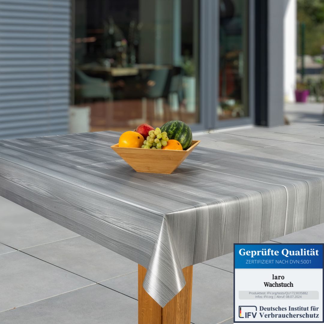 laro Tischdecke Wachstuch-Tischdecken Abwaschbar Holzoptik – grau rechtecki günstig online kaufen