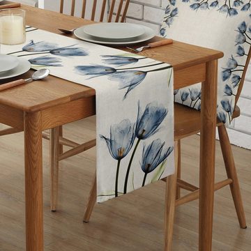 FIDDY Tischläufer Moderne, elegante Tischdecke mit Blumenmuster