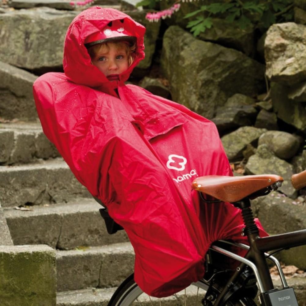 Hamax Fahrradkindersitz Hamax Regenponcho für das Kind im Sitz rot