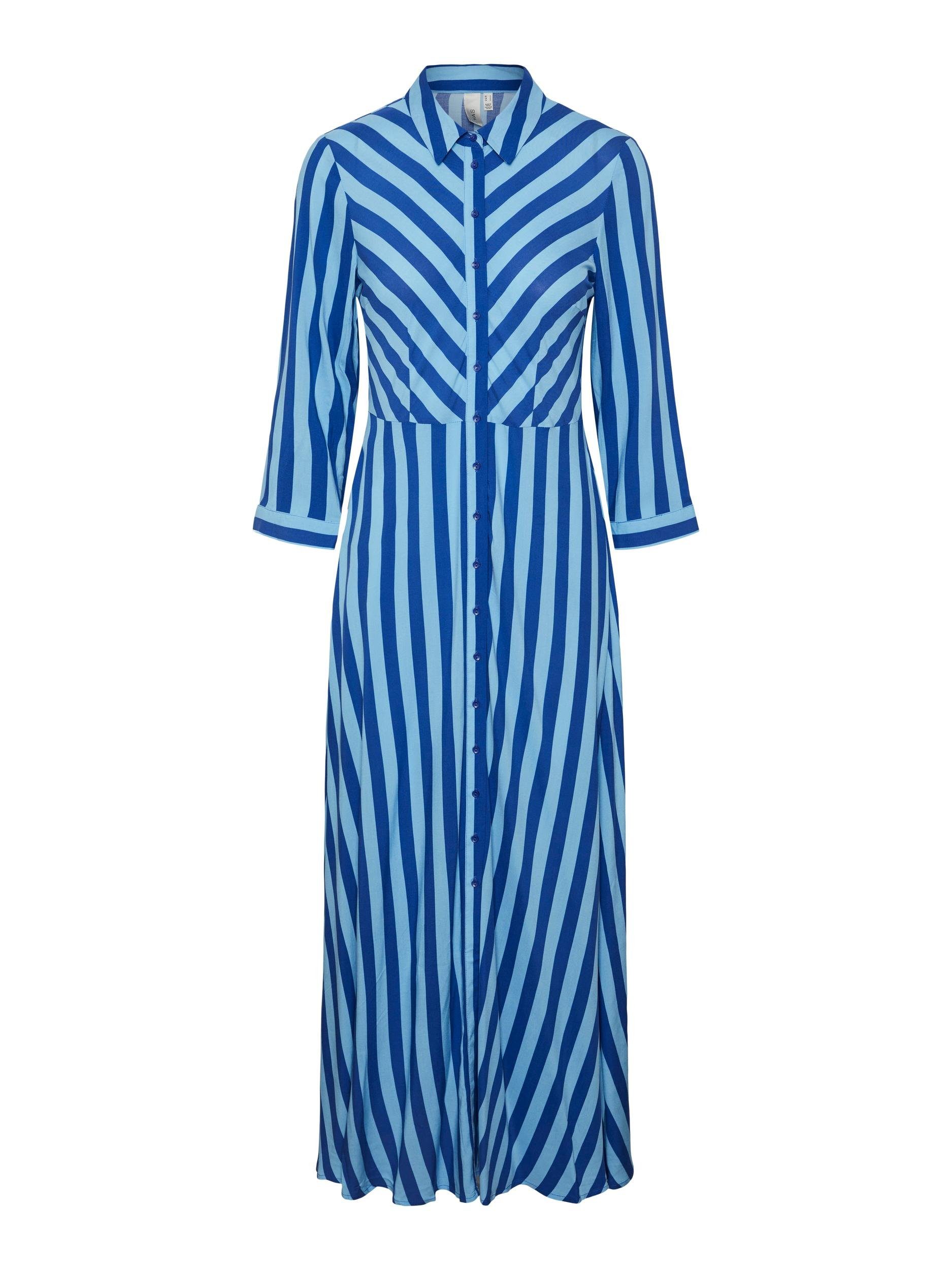 Y.A.S Hemdblusenkleid YASSAVANNA Web Stripes 3/4 DRESS LONG SHIRT mit Surf Ärmel The