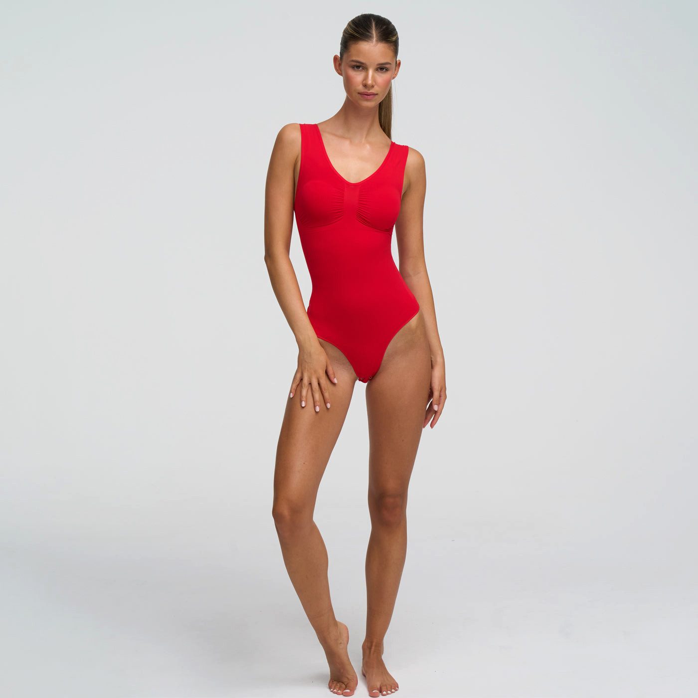 Creamy Fabrics Miederbody Tank Bodysuit Sculpting Shapewear mit String-Fire günstig online kaufen