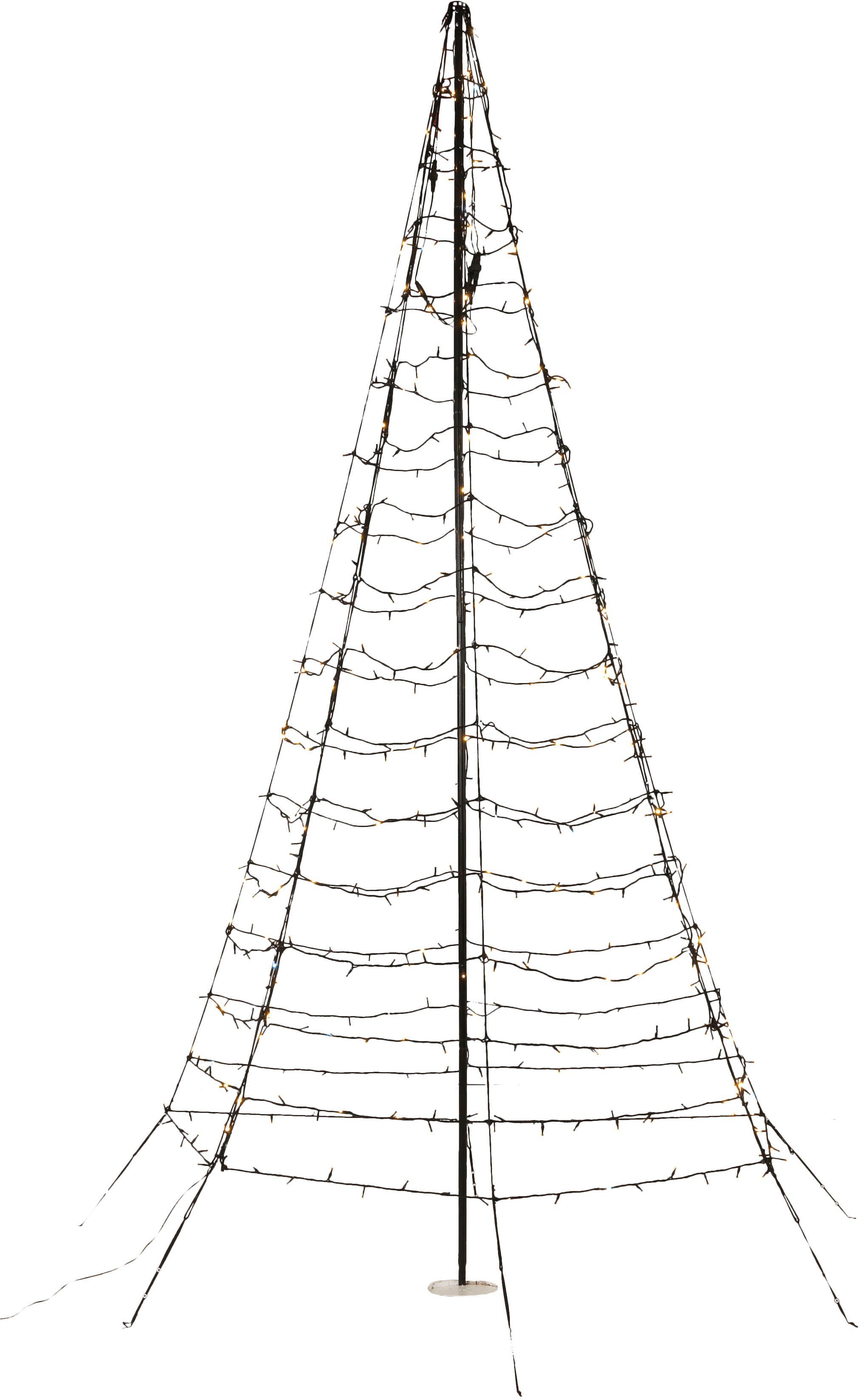GALAXY LED Baum Galaxy, Weihnachtsdeko, Timerfunktion, LED fest integriert, Warmweiß, mit Aufstellmast, aus Metall und Kunststoff, mit warmweißen LEDs