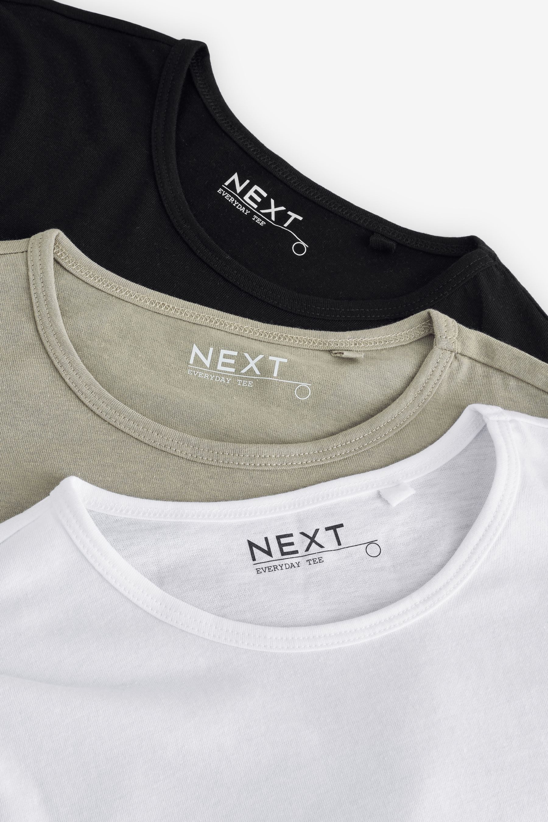 Next T-Shirt Everyday Kurzarm-T-Shirt mit Rundhalsausschnitt (3-tlg) günstig online kaufen