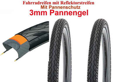 HZRC Fahrradreifen 2x 28 Zoll Fahrrad Reifen Mantel Pannenschutz 28x1.50 40-622 700 x 38C, (1 Paar Fahrradreifen mit Pannenschutz), 3mm Pannengel & Reflektorstreifen, auch für E-Bike geeignet