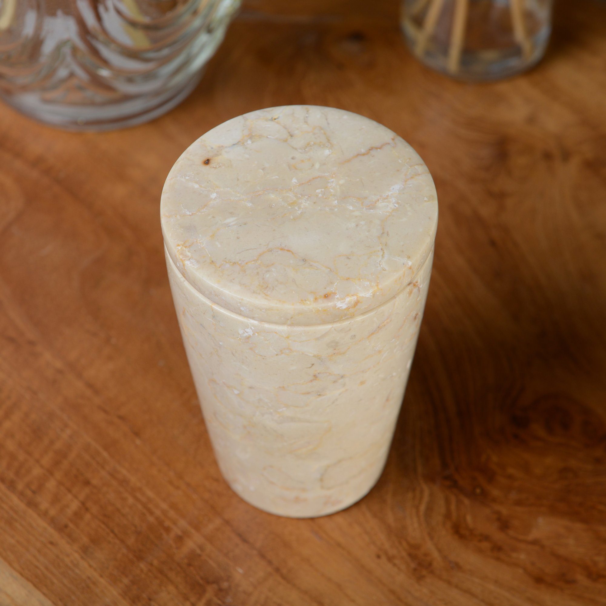 wohnfreuden Aufbewahrungsdose Marmor Aufbewahrungsdose mit Deckel creme