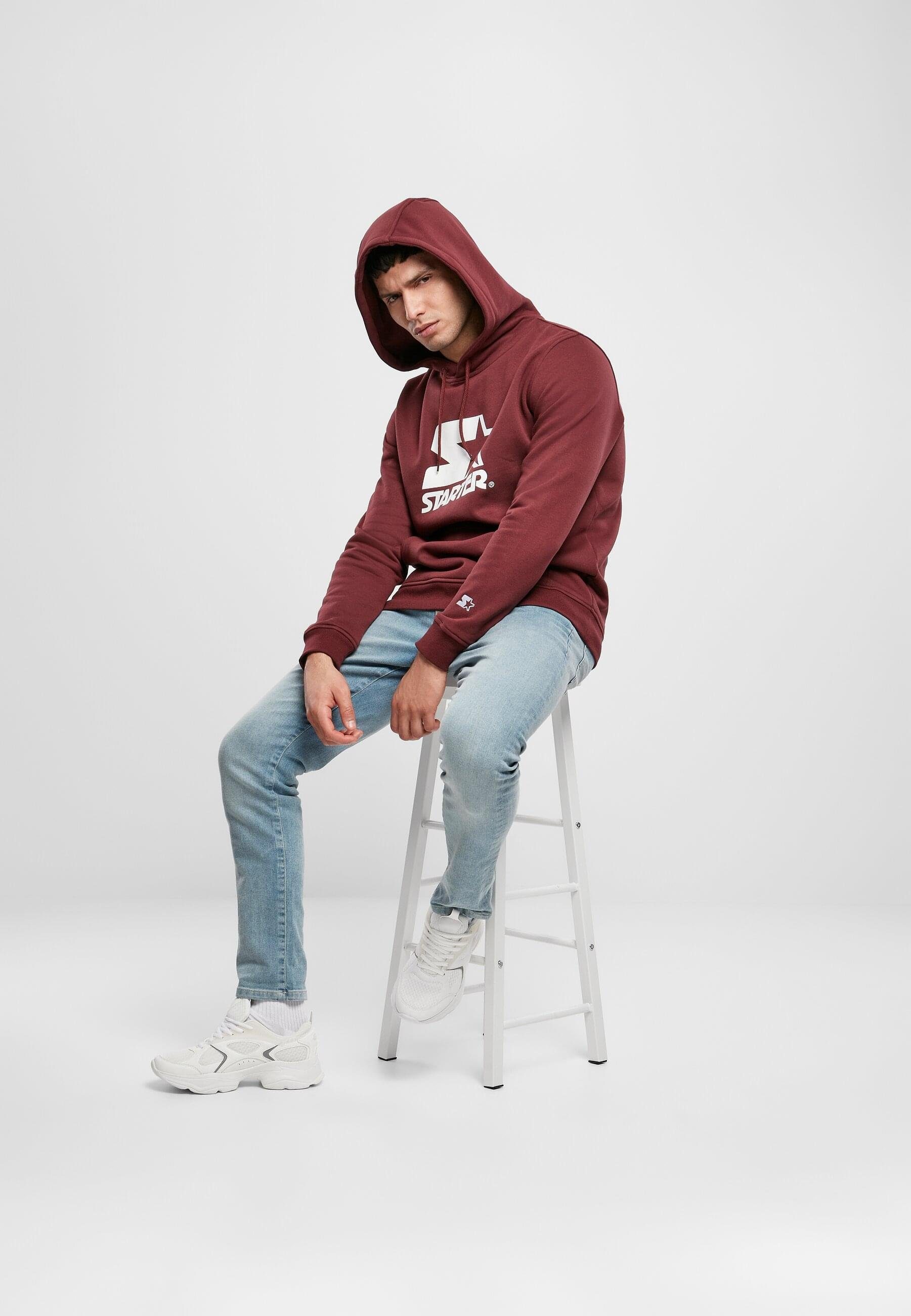 Black The Starter oxblood Starter Hoody Sweater Logo Label Herren (1-tlg) Classic Starter