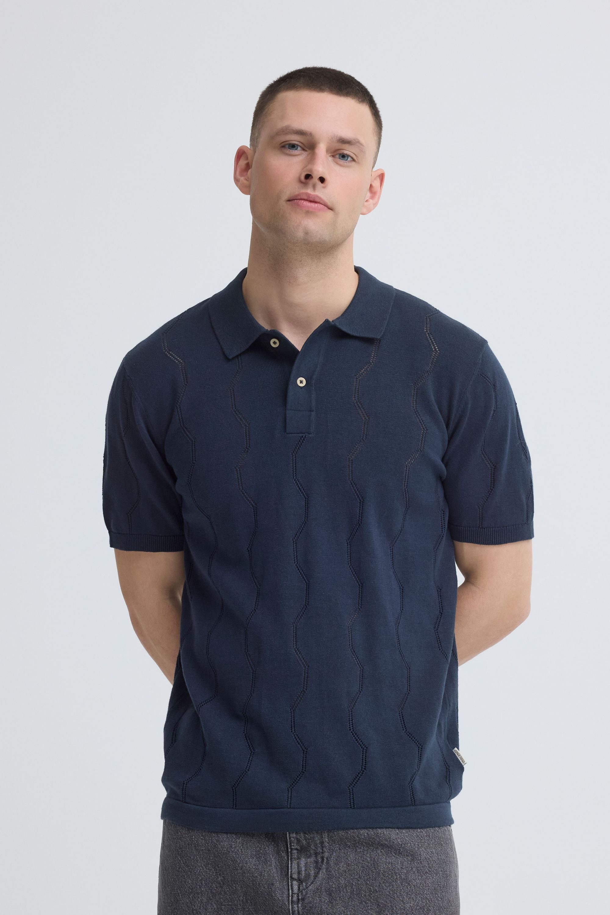 Blend Poloshirt BHDuran Knit (1-tlg) Modernes Poloshirt mit Lochstrickmuster