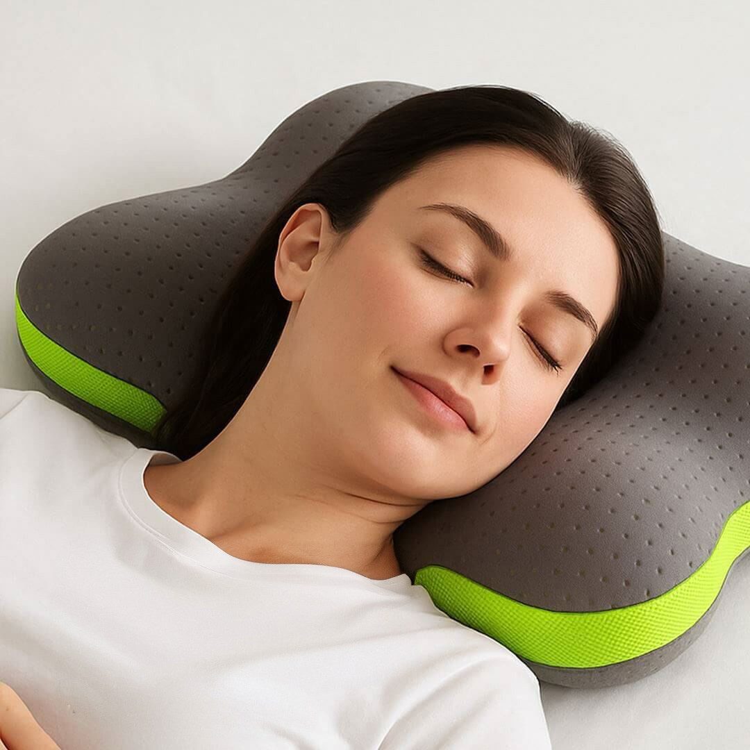 Nordic Schiller Anti-Schnarch-Kissen Carbon Visco, Füllung: Visco-Schaum, Bezug: Funktionsbezug mit Mesh-Einsatz, Einzelkissen, Einzeln verpackt, vakuumverpackt, Ergonomisch geformt, schnarchreduzierend, viscoelastisch