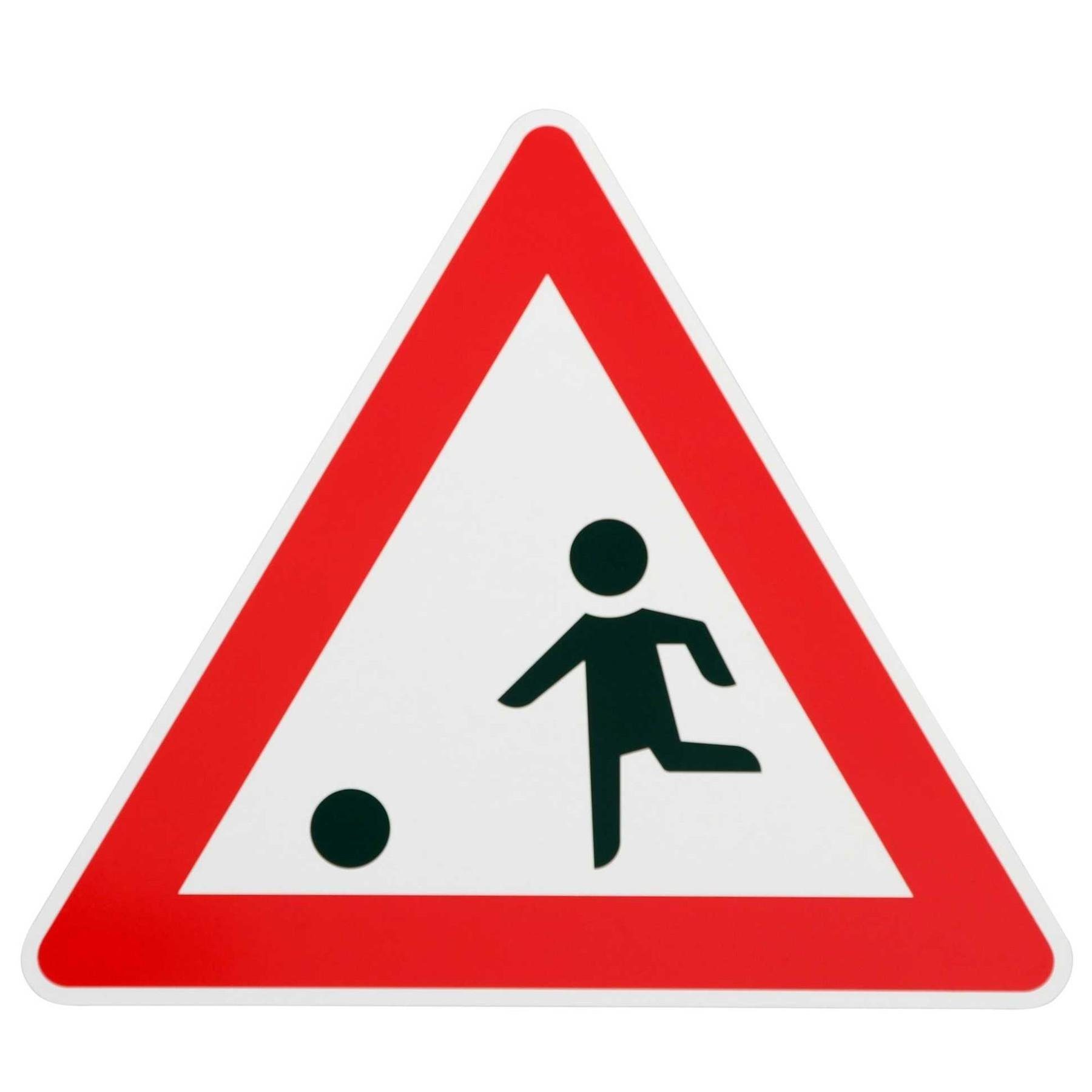 BauSupermarkt24 Verkehrsschild Original Verkehrszeichen Nr. 101 " mit KIND-BALL-Symbol "
