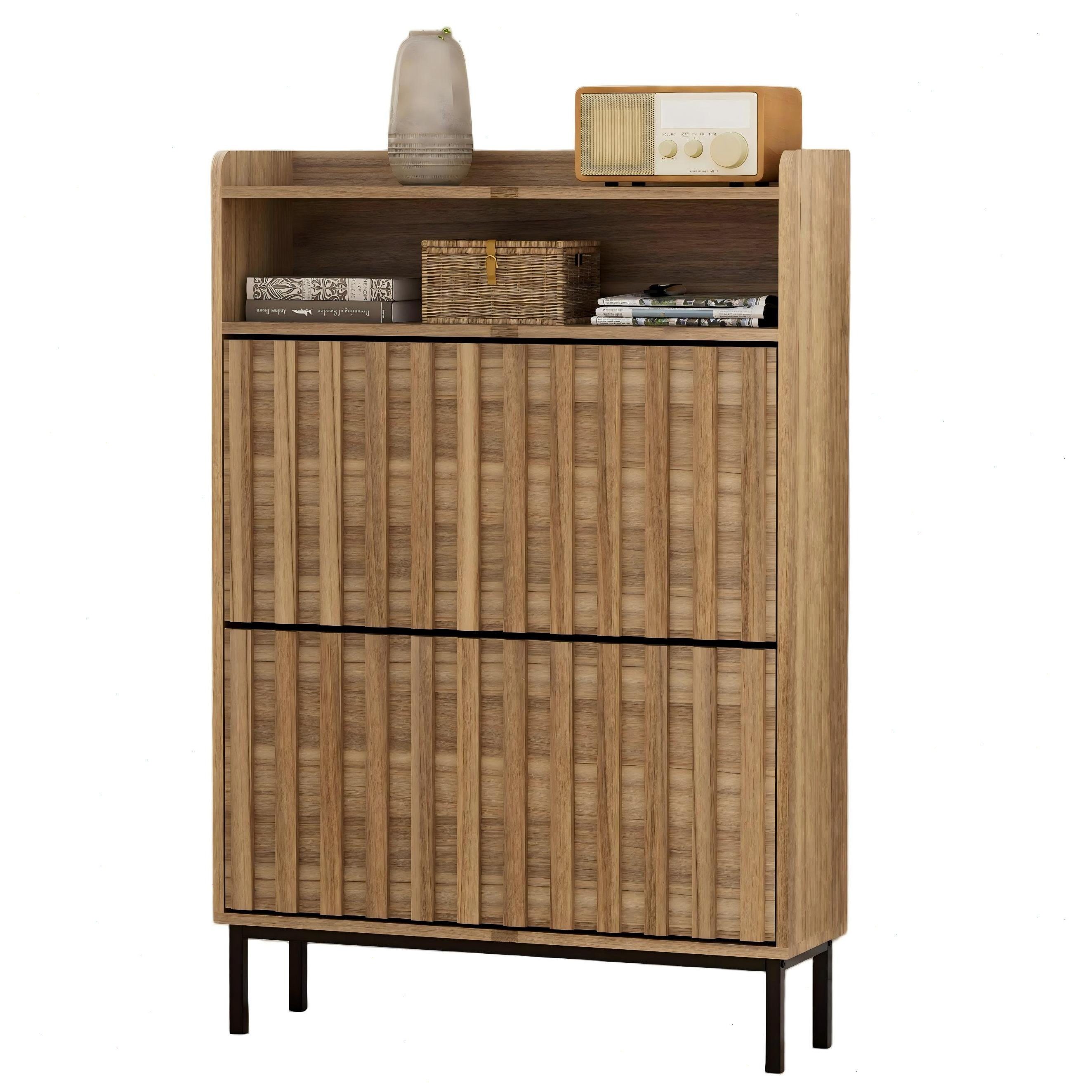 UEV Schuhschrank mit 2 Klappen Schuhregal Schukipper schmal platzsparend (M günstig online kaufen