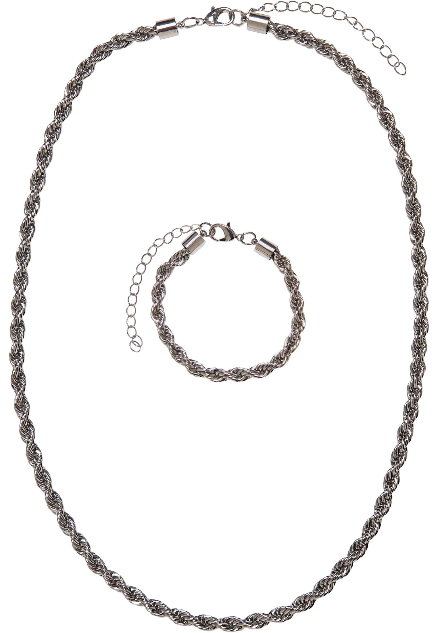 URBAN CLASSICS Schmuckset Accessoires Charon Intertwine Necklace And Bracelet Set (1-tlg) silver | Schmuck-Sets