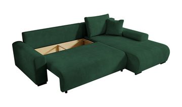 storez24 Ecksofa Nelly, mit Bettkasten und Schlaffunktion, Cordstoff, L-Form, Bequem