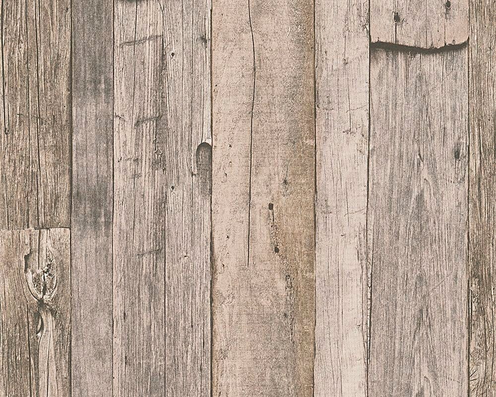 A.S. Création living walls Vliestapete Best of Wood`n Stone 2nd Edition, Holz, Tapete Holzoptik matt leicht strukturiert grau/beige