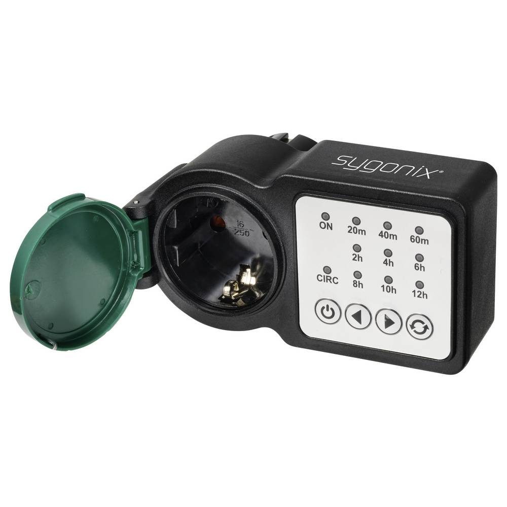Sygonix Zeitschaltuhr Countdown Timer analog Tagesprogramm 3680 W IP44 Dauerbetrieb, Dauerbetrieb, Countdown-Funktion, START/STOPP-Funktion