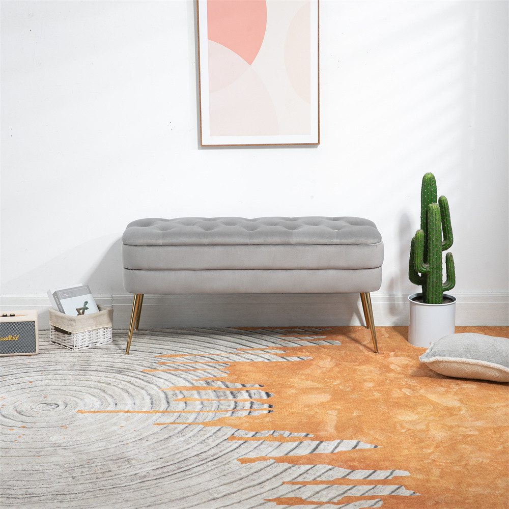 XDeer Sitzhocker Aufbewahrungsbank, Bettbank im Schlafzimmer, gepolsterter Fußhocker, im Eingangsbereich, Hocker im Wohnzimmer