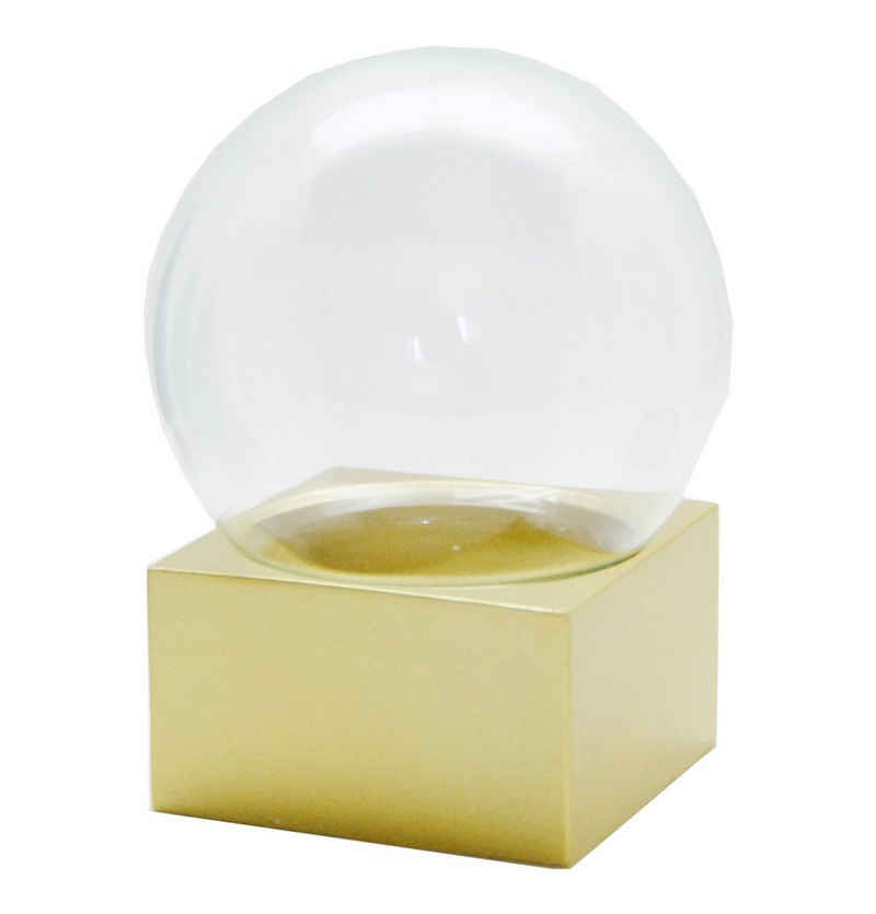 Snowglobe-for-you Schneekugel Schneekugel Bastelset Glas 100 mm breit gold eckig