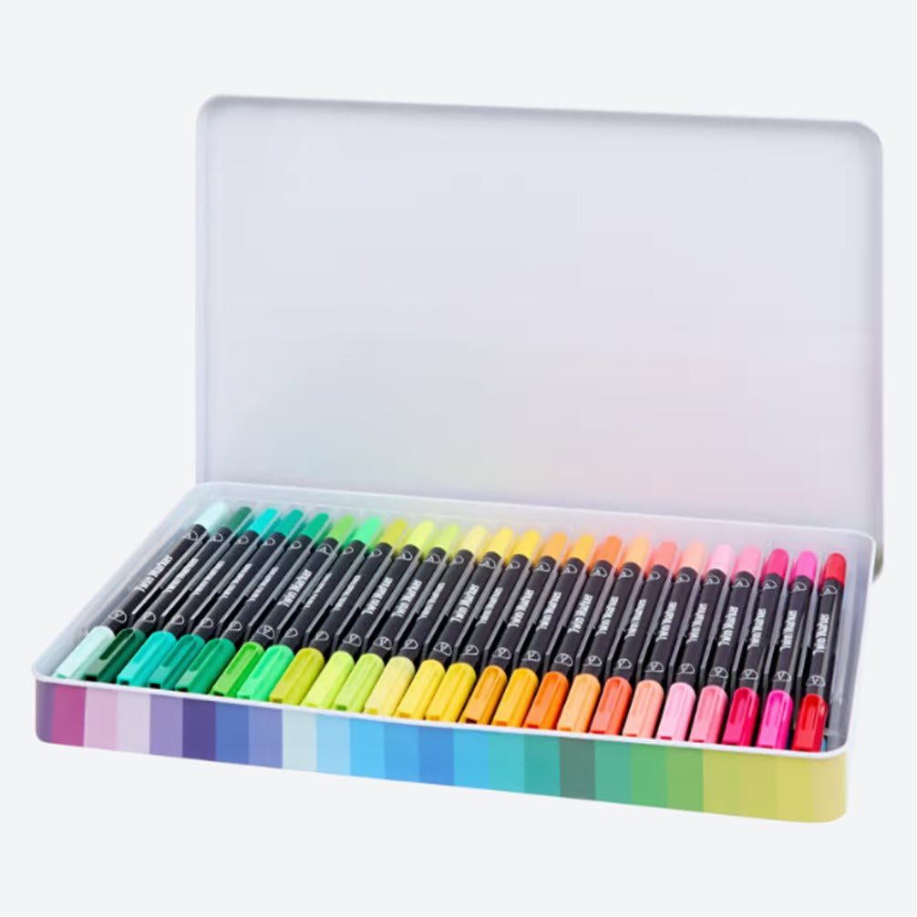 Spectrum Ручки Ручки Brush Twinmarker 48 Stück in Metallbox, (48-tlg)