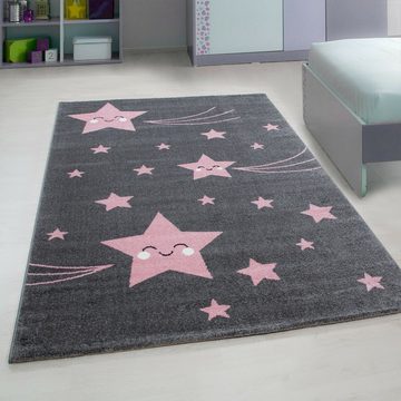Kinderteppich, Homtex, 80 x 150 cm, Kinderteppiche, Teppich mit Stern Motiv Rund /Viereck