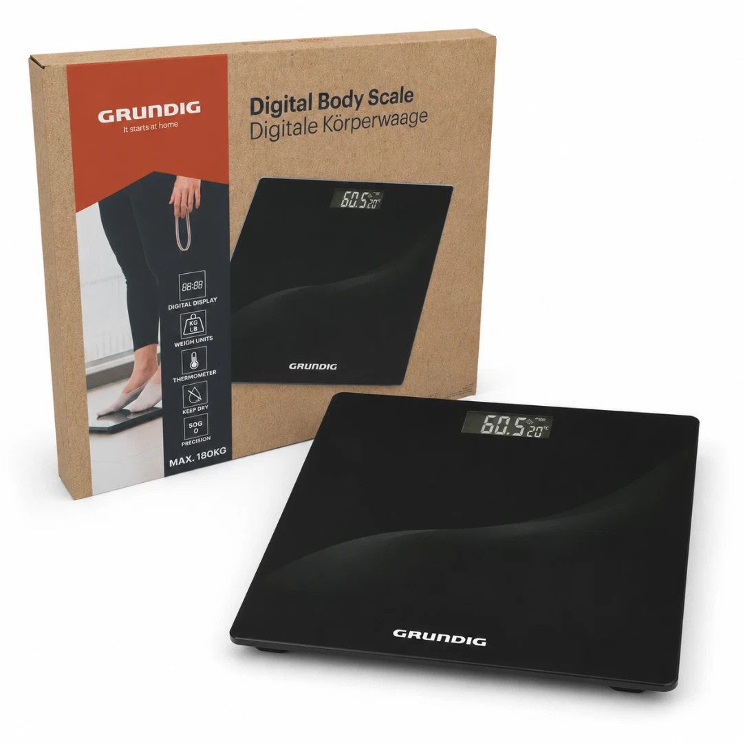 Grundig Personenwaage Grundig Digitale Personenwaage bis 180 kg mit Temperaturanzeige, 1-tlg.