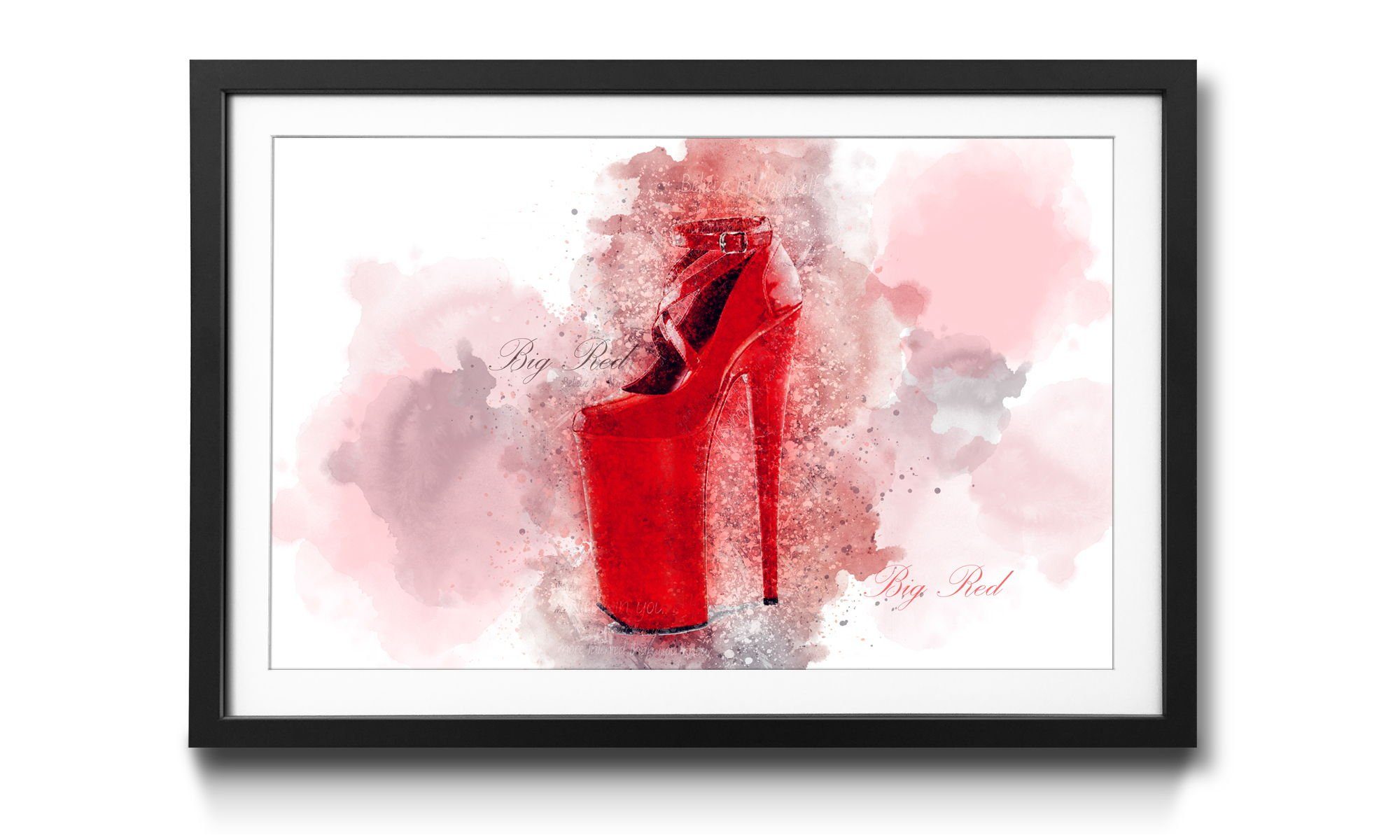 WandbilderXXL Bild mit Rahmen Big Red, Highheels, Wandbild, in 4 Größen erhältlich