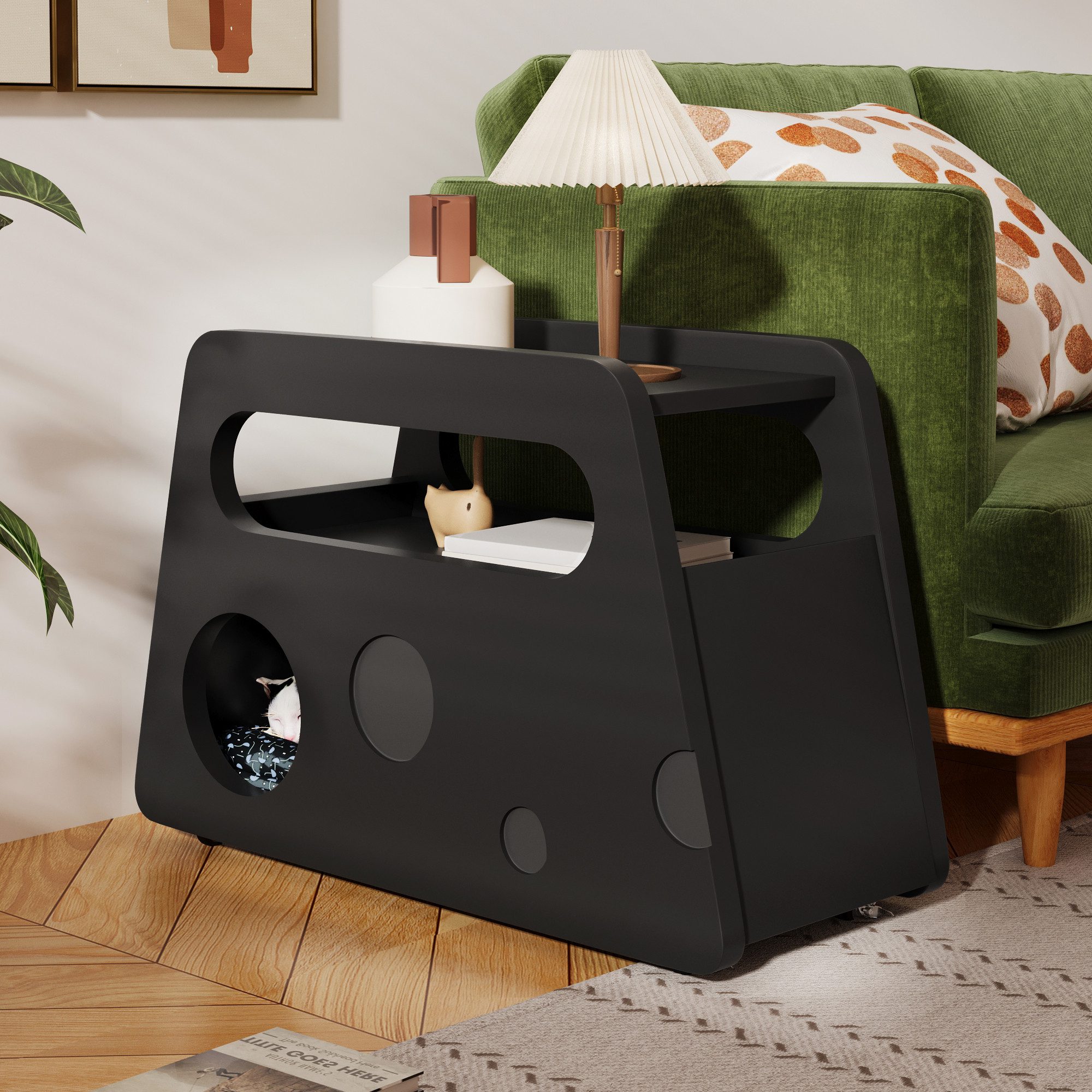 HAUSS SPOLE Couchtisch Beistelltisch mit Rollen, abgerundetem Design für Wo günstig online kaufen