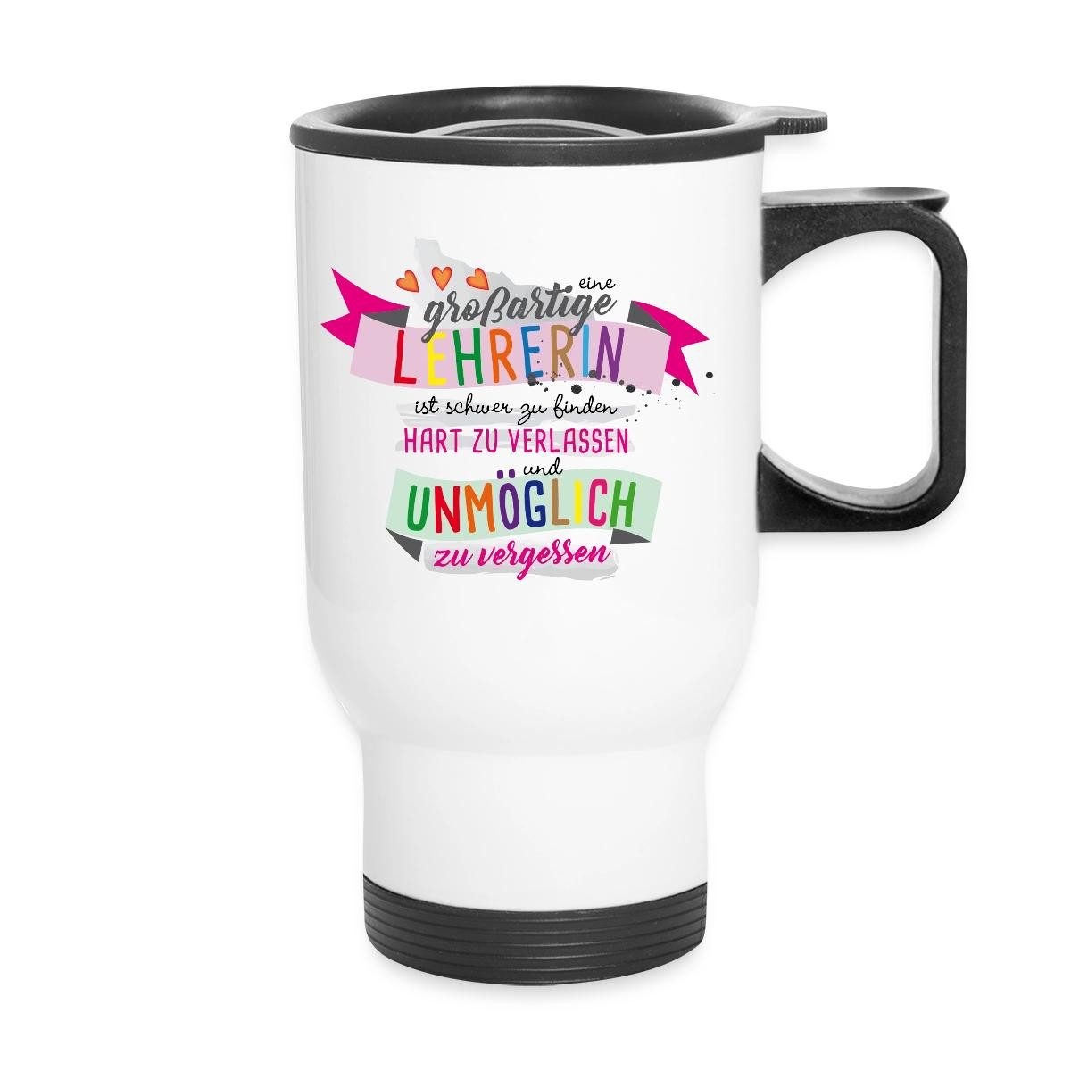 Spreadshirt Tasse Eine Großartig Lehrerin ist Schwer Zu Finden Thermobecher mit Henkel, Edelstahl