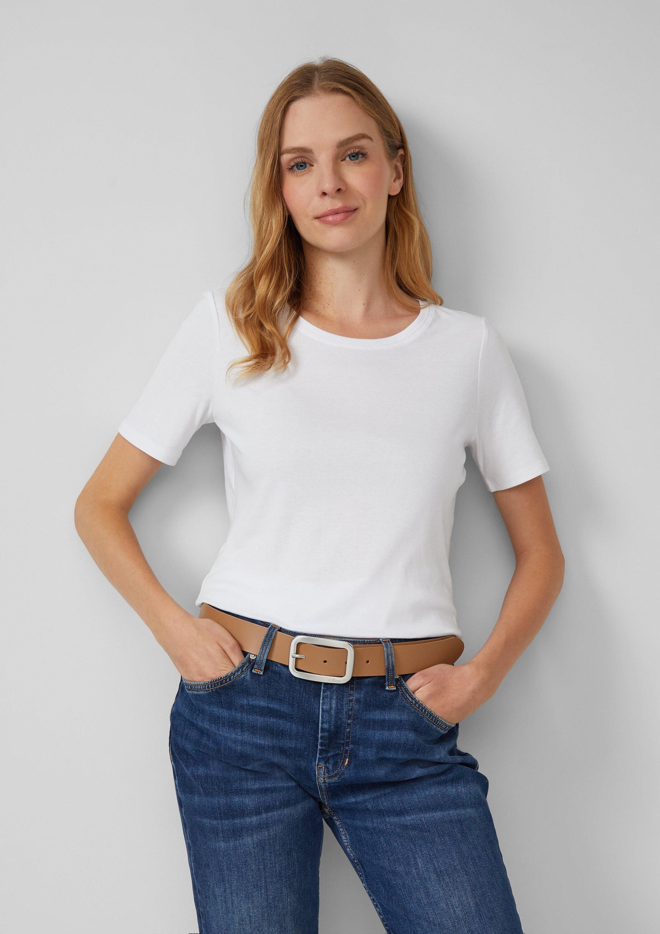 s.Oliver Ledergürtel Taillengürtel Ledergürtel mit quadratischer Schnalle günstig online kaufen